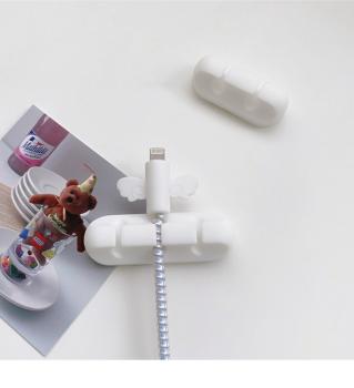 Großhandel B2B Einfacher Stil weißes Datenkabel Ladekabel Sticky Cable Manager